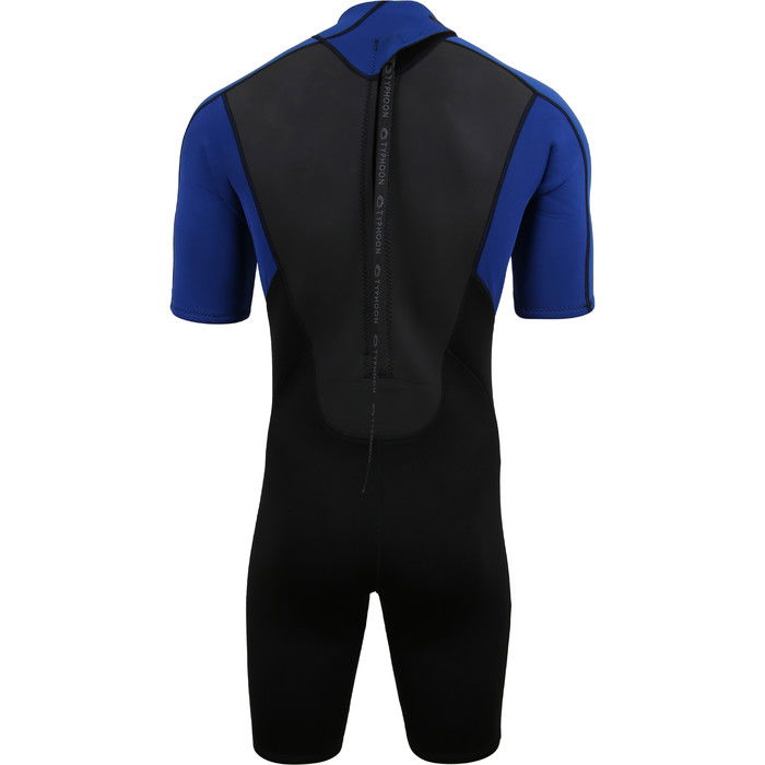 2024 Typhoon Mens Storm3 3/2mm Back Zip Shorty Wetsuit 250795 - Black / Nite Blue